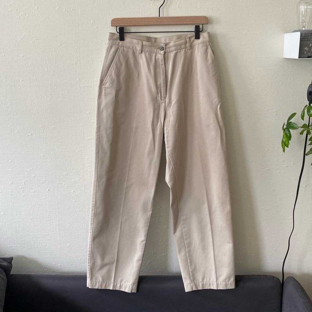 L.L. Bean Women’s Vintage High-Rise Beige Tapered Chinos